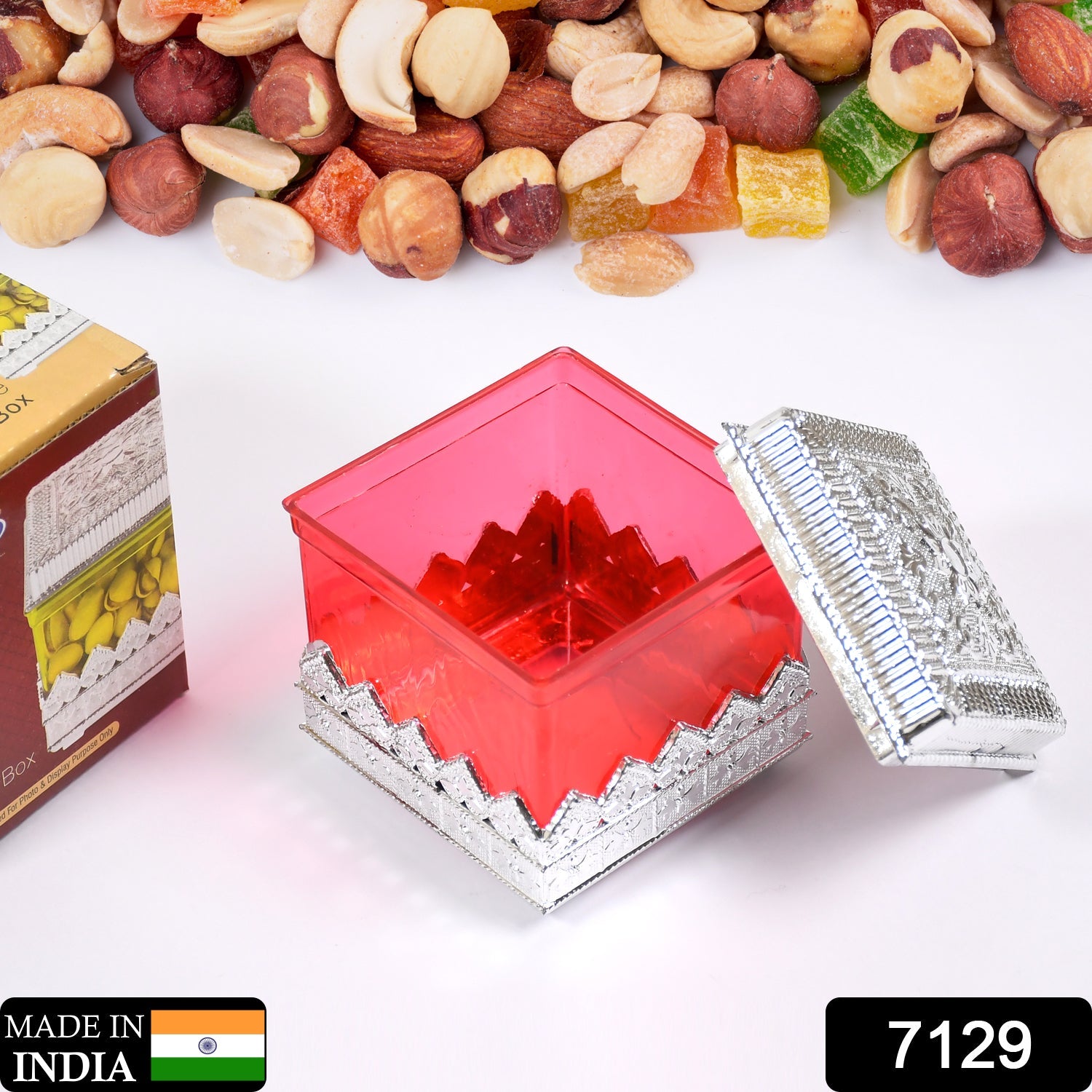 7129 RUBY DRYFRUIT STORAGE CONTAINER ATTRACTIVE DESIGN BOX FOR HOME , GIFTING & KITCHEN USE 7129 RUBY DRYFRUIT STORAGE CONTAINER ATTRACTIVE DESIGN BOX FOR HOME , GIFTING & KITCHEN USE